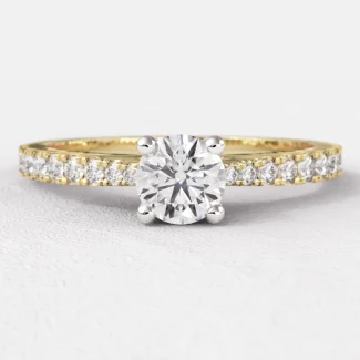 0.40ct 18k Yellow Gold Side Stone Diamond Ring PR1034