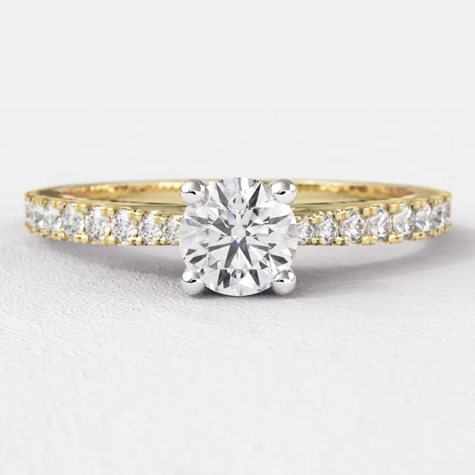 0.40ct 18k Yellow Gold Side Stone Diamond Ring PR1034
