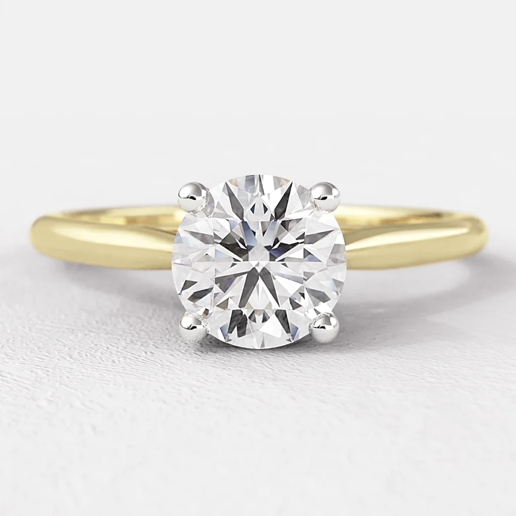 0.40ct Round Cut Four Claw Classic in Yellow Gold SR1038
