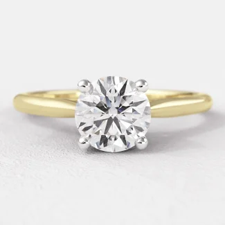 0.40ct Round Cut Four Claw Classic in Yellow Gold SR1038