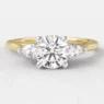 0.45ct Round Cut Three Stone Diamond Ring Yellow Gold TR1030