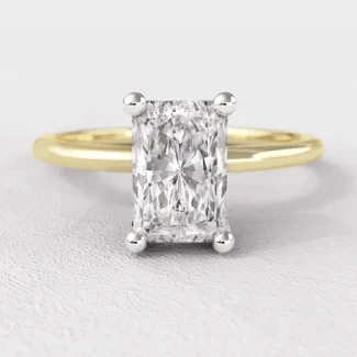 0.55ct Lab Grown Radiant Cut Solitaire Ring SR1034 yellow gold