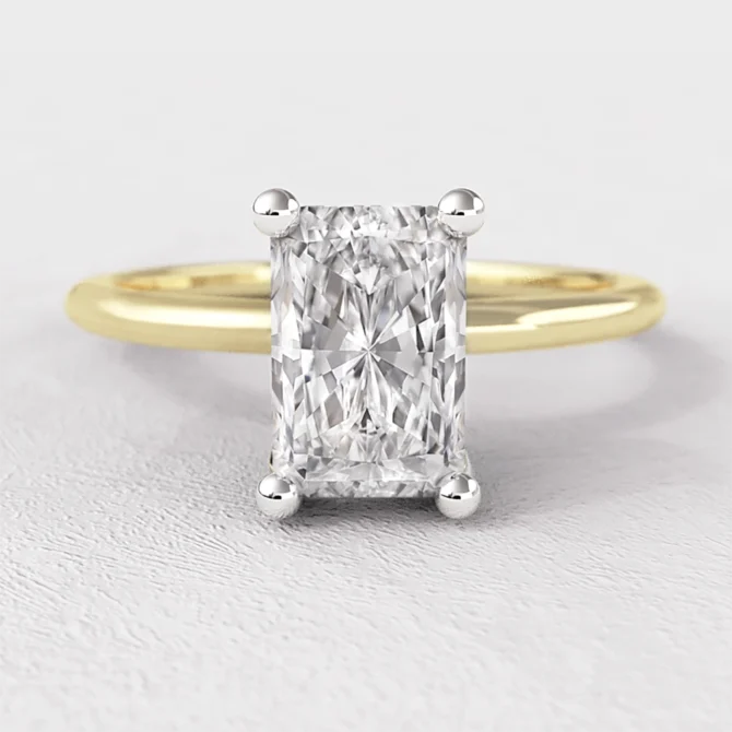0.55ct Lab Grown Radiant Cut Solitaire Ring SR1034 yellow gold