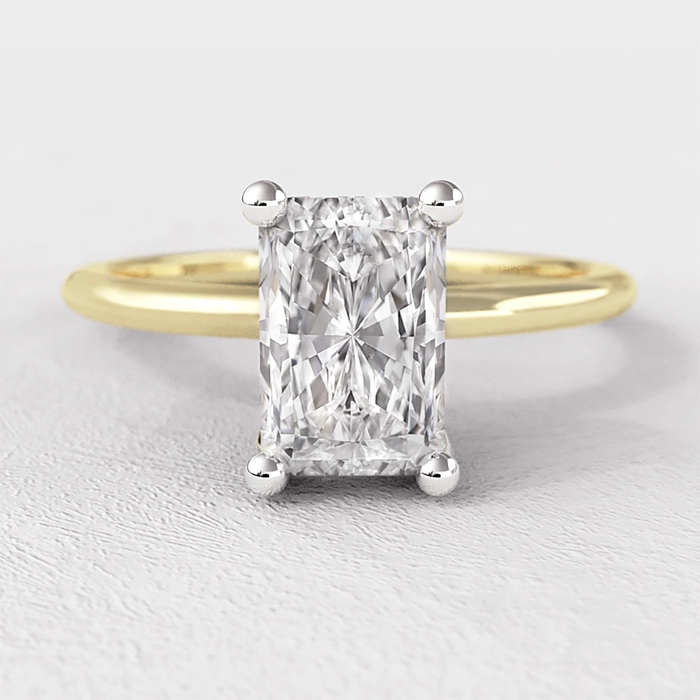 0.55ct Lab Grown Radiant Cut Solitaire Ring SR1034 yellow gold