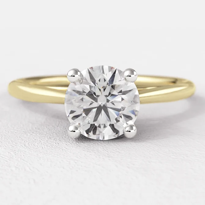 0.60ct Round Cut Four Claw Tulip Ring SR1001-5.5 yellow gold made in Dublin Ireland