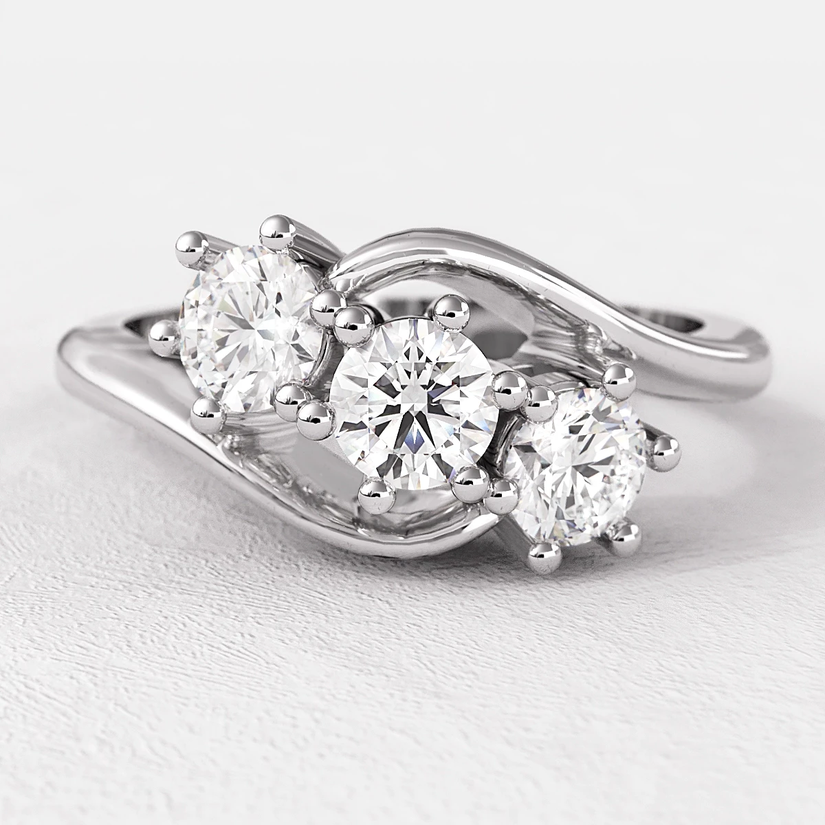 Unusual Three Stone Engagement Ring TR1024 Bespoke