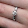 0.61ct Twisted Side Stone Engagement Ring PR1008 in white gold