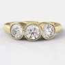 0.75ct Rub Over Trilogy Engagement Ring Yellow Gold TR1005