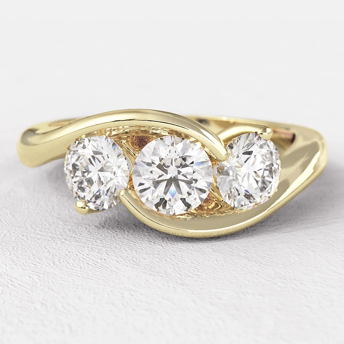 Twisted Three Stone Diamond Ring TR1009 Bespoke Diamonds