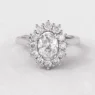 0.80ct Oval Cut Halo Engagement Ring VR1009 in 18k white gold