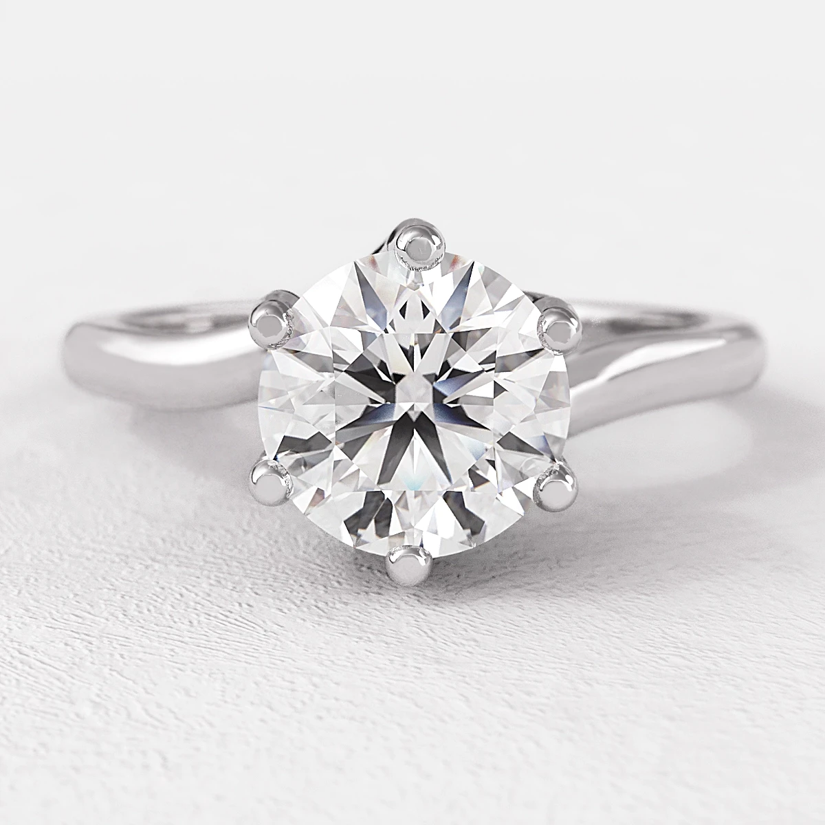 Round Solitaire Twist Band Engagement Ring