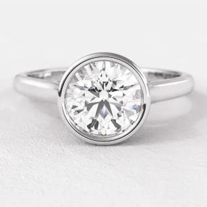 0.80ct Rub Over (Bezel Set) Engagement Ring White Gold SR1015