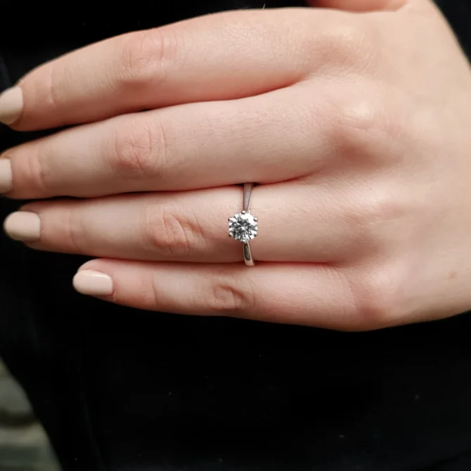 0.80ct Six Claw Diamond Ring Engagement Ring SR1007 made in Ireland