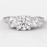 0.88ct Round Cut Trilogy Diamond Engagement Ring White Gold TR1020