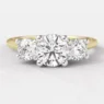 0.88ct Round Cut Trilogy Diamond Engagement Ring Yellow Gold TR1020