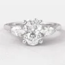 0.90ct Oval Cut Three Stone Engagement Ring White Gold TR1080