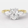 0.90ct Oval Cut Three Stone Engagement Ring Yellow Gold TR1080