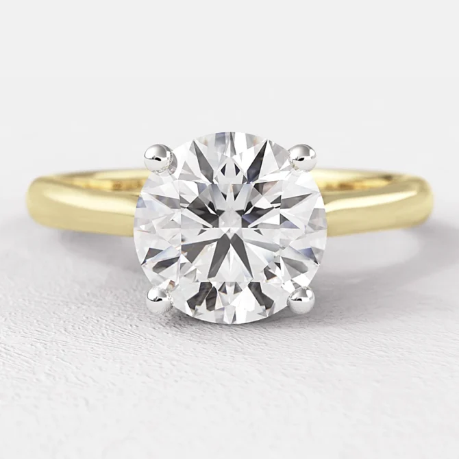 1.00ct Four Claw Round Cut Solitaire Engagement Ring Yellow Gold-SR1026