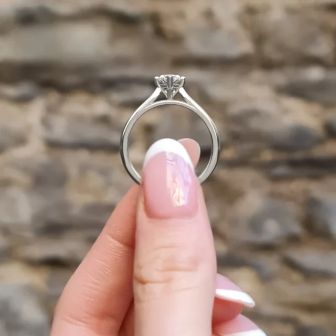 1.00ct Marquise Cut Diamond Engagement Ring SR1042 white gold side view