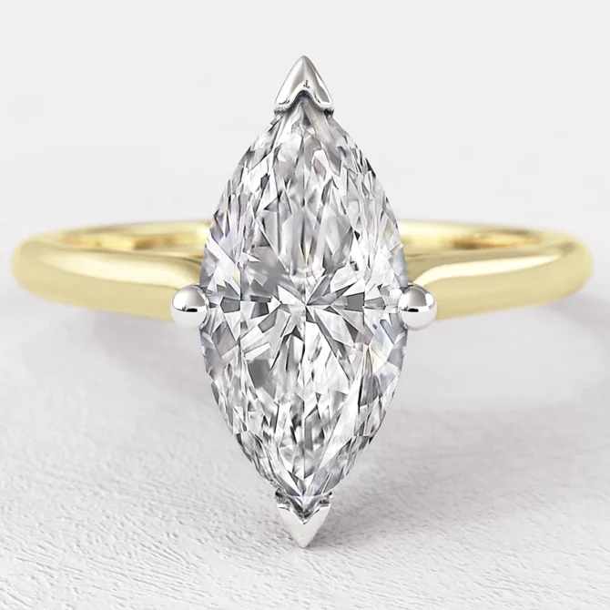 1.00ct Marquise Cut Diamond Engagement Ring SR1042 yellow gold made in Dublin Ireland