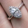 1.00ct Marquise Cut Halo Diamond Halo Engagement Ring VR1067 on hand