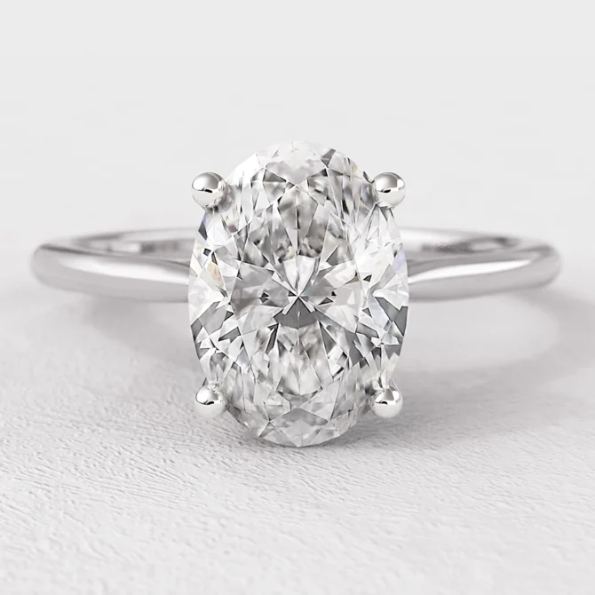 1.0ct Oval Cut Solitaire Diamond Engagement Ring SR1016 in white gold Made in Dublin, Ireland