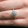 1.10ct Round Cut Double Halo Engagement Ring VR1024 on hand