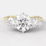 1.20ct Round Cut Trilogy Diamond Engagement Ring Yellow Gold TR1048