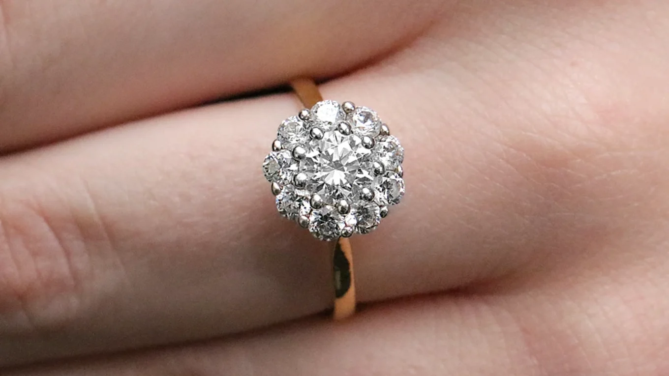 1.40ct Cluster Style Diamond Engagement Ring VR1098 made in Ireland