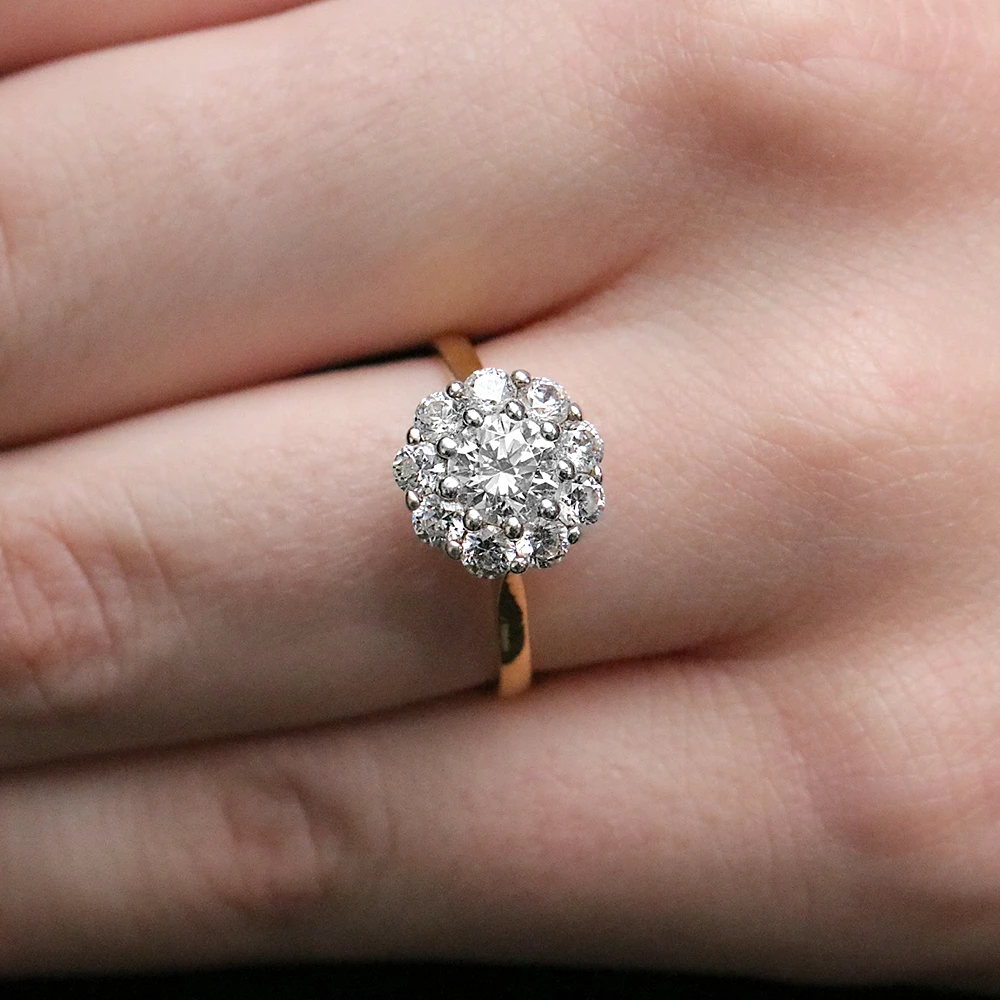 Cluster Style Diamond Engagement Ring VR1098 Bespoke