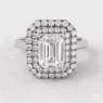 1.40ct Emerald Cut Double Halo Diamond Engagement Ring White Gold VR1017