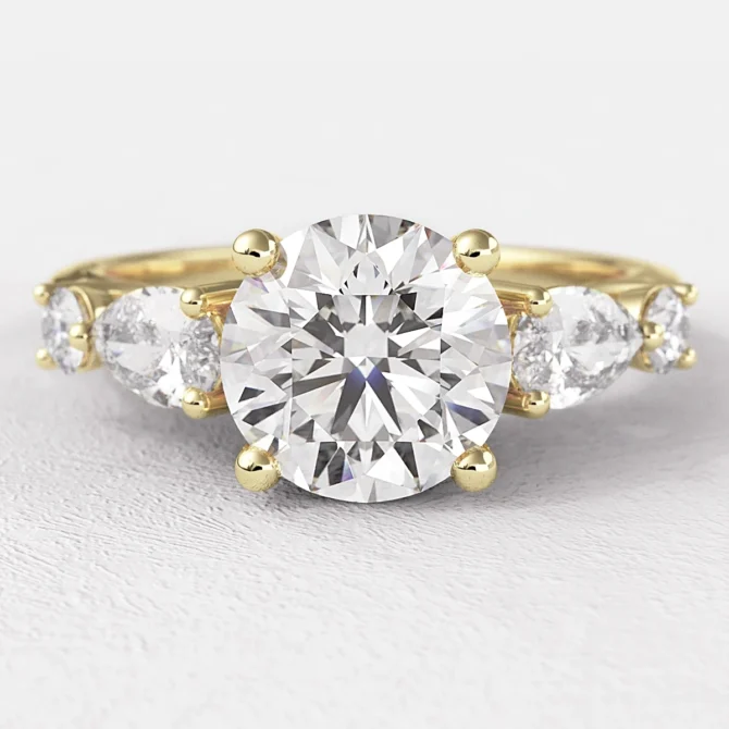 1.40ct Multi Stone Engagement Ring Yellow Gold TR1046