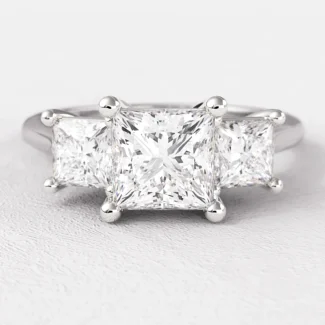1.40ct Princess Cut Trilogy Engagement Ring White Gold TR1010