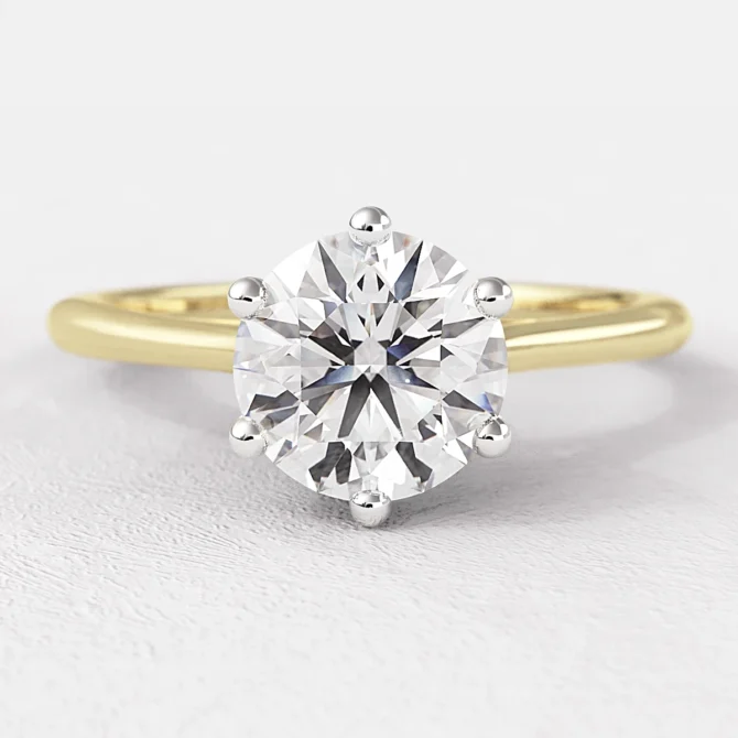 1.50 ct Round Cut Moissanite Ring in White Gold MSR1017