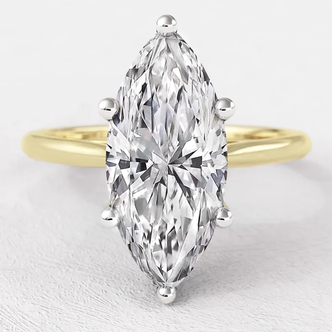 1.50ct Marquise Cut Diamond Engagement Ring Yellow Gold SR1098