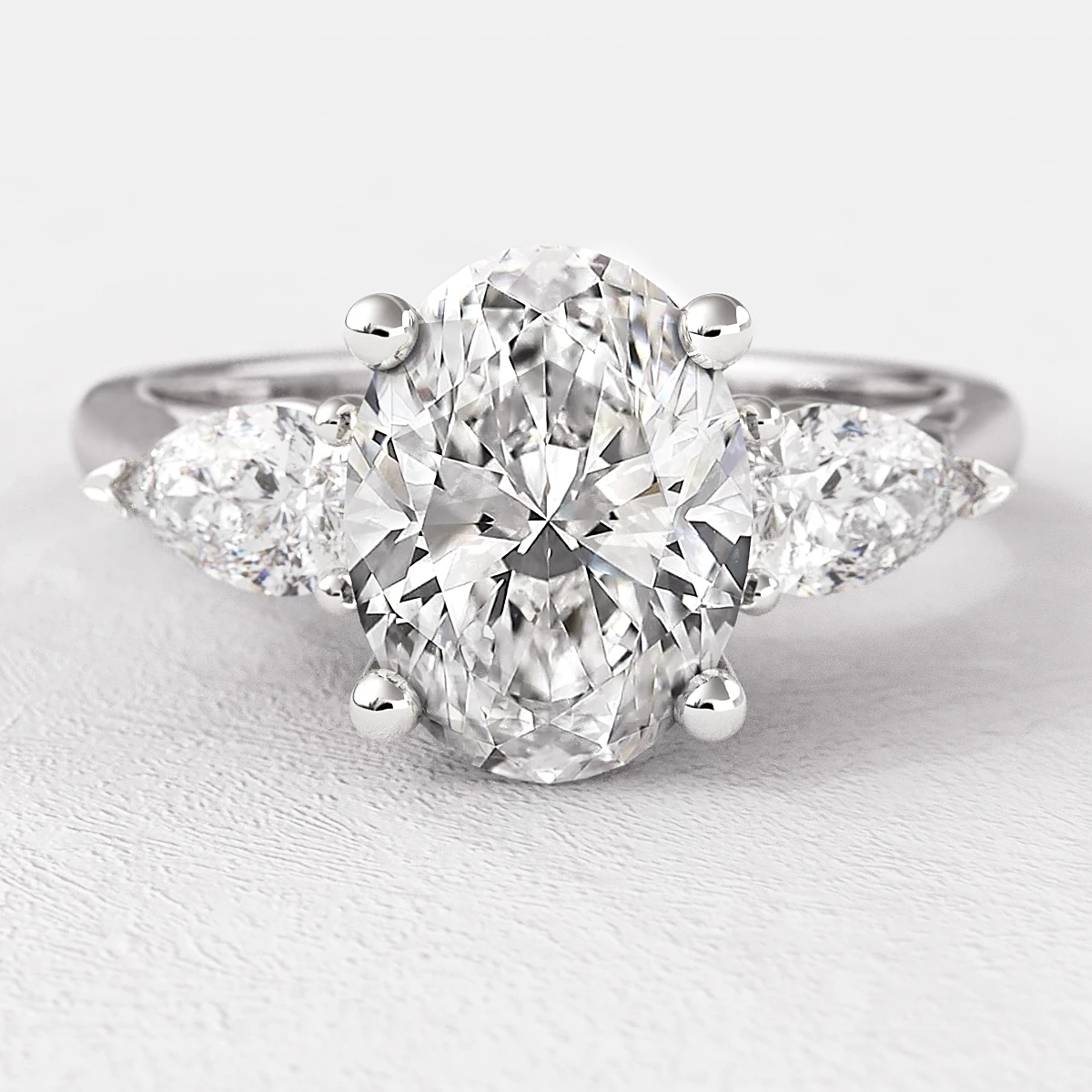 Oval Cut Three Stone Diamond Ring TR1021 Bespoke Diamonds