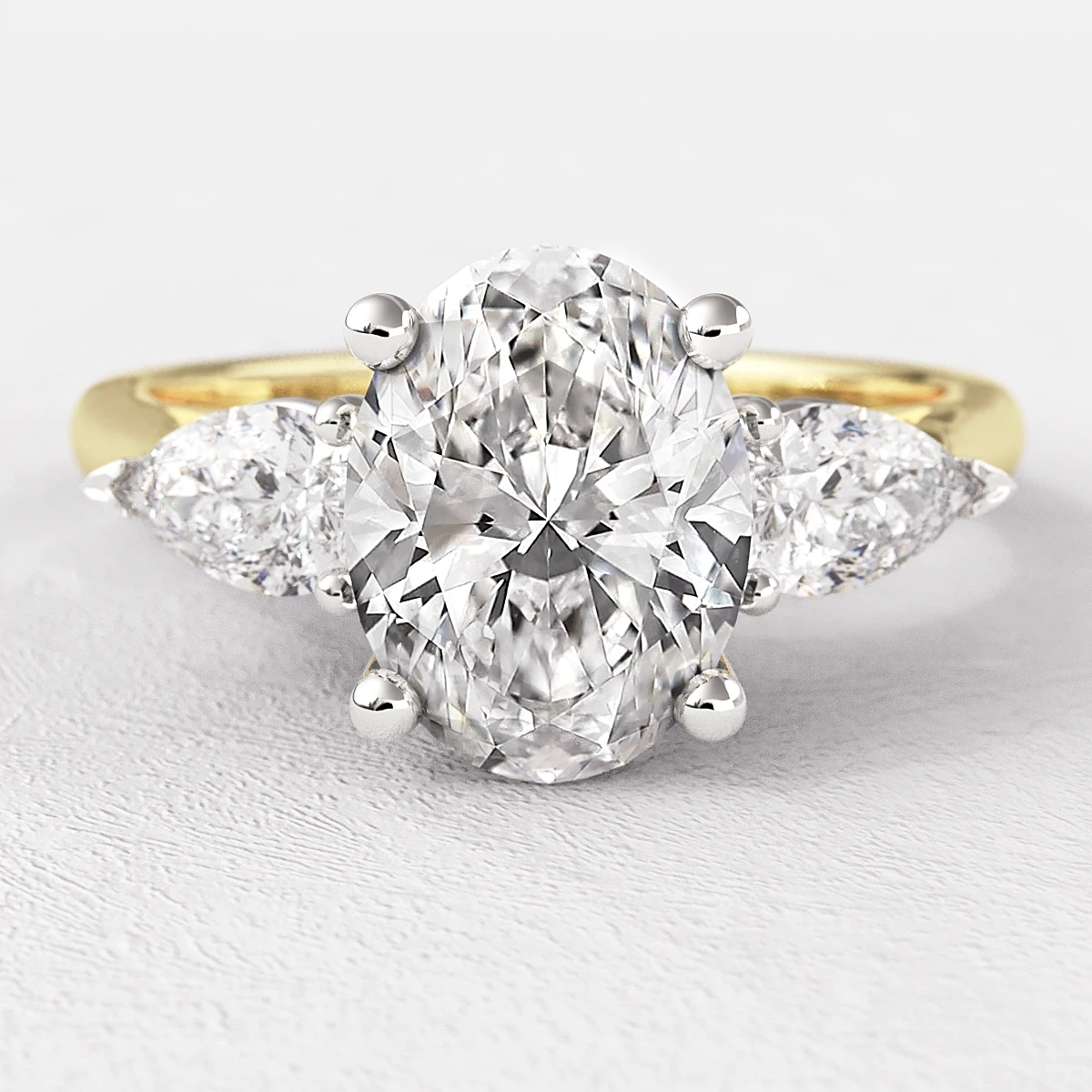 Oval Cut Three Stone Diamond Ring TR1021 Bespoke Diamonds
