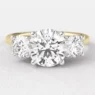 1.50ct Round Cut Trilogy Diamond Engagement Ring Yellow Gold TR1025