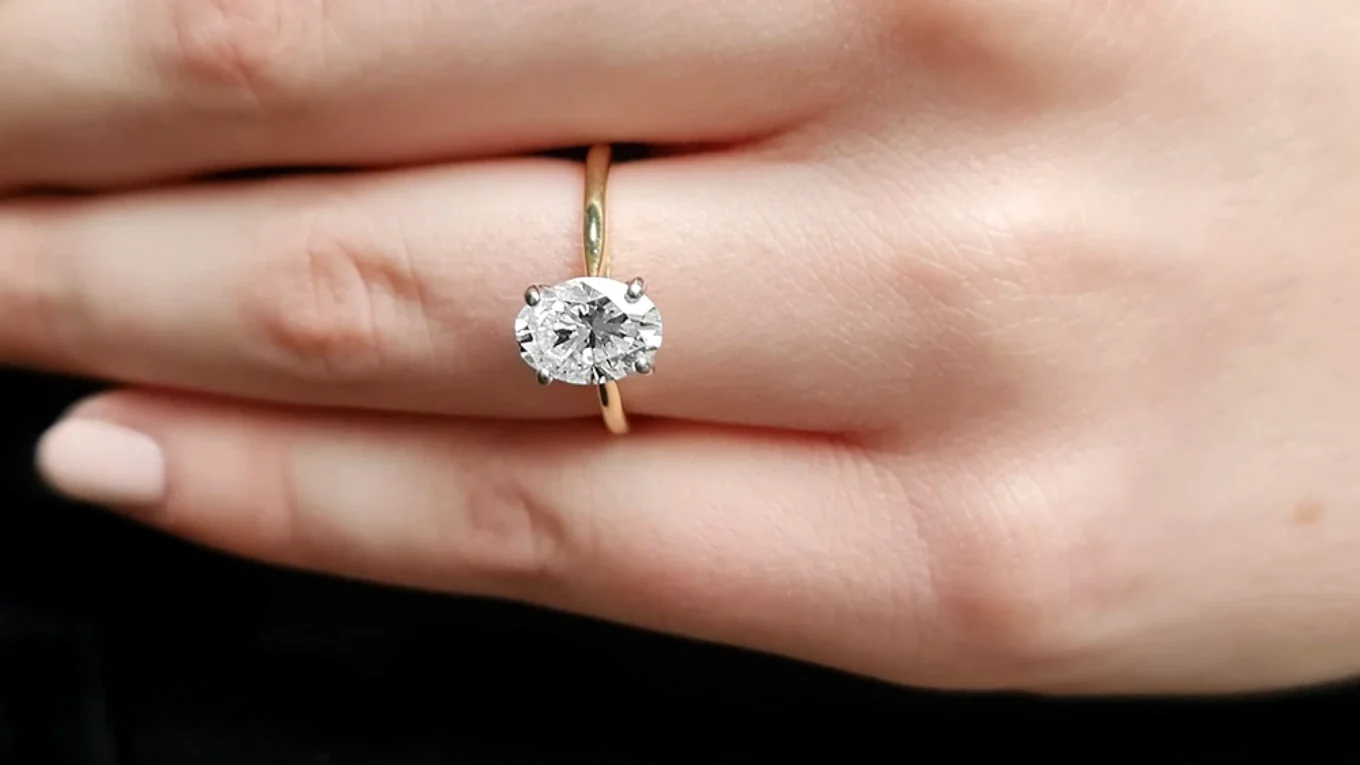 1.50ct Tulip Style Oval Cut Solitaire Diamond Ring SR1093 - Made in Dublin, Ireland