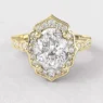 1.55ct Vintage Style Oval Halo Engagement Ring VR1042 in yellow gold