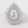 1.57ct Double Halo Pear Cut Diamond Ring White Gold VR1108