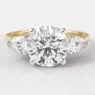1.60ct Round And Pear Cut 3 Stone Diamond Ring Yellow Gold TR1092