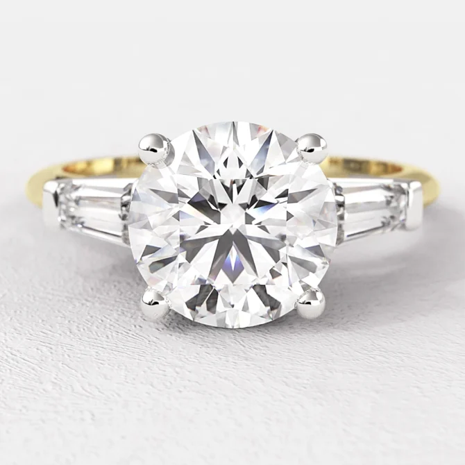 1.60ct Three Stone Diamond Engagement Ring Yellow Gold TR1032