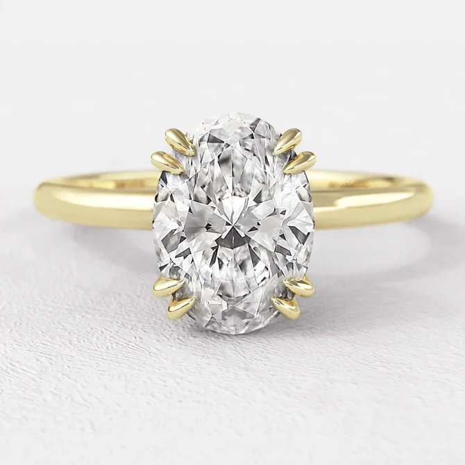 1.65ct Oval Cut Diamond Solitaire Ring in Yellow gold SR1050