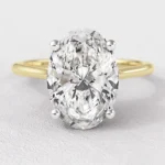 1.79ct Hidden Halo Oval Solitaire Engagement Ring SR1092 in yellow gold. Made in Dublin