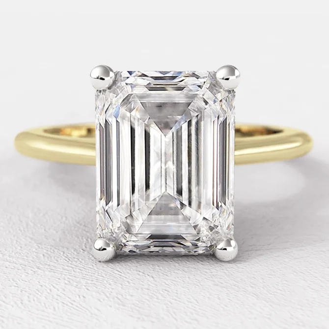 1.80ct Emerald Cut Solitaire Diamond Engagement Ring SR1045 yellow gold made in Dublin Ireland