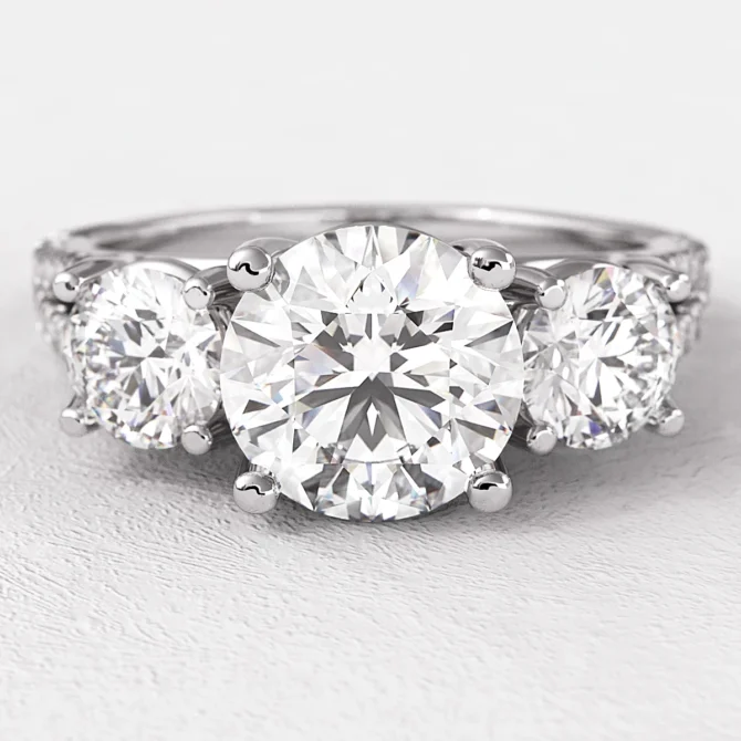 1.90ct Split Band Trilogy Ring White Gold TR1071