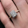 2.05ct Emerald Cut Claw Set Engagement Ring VR1104 in yellow gold on hand