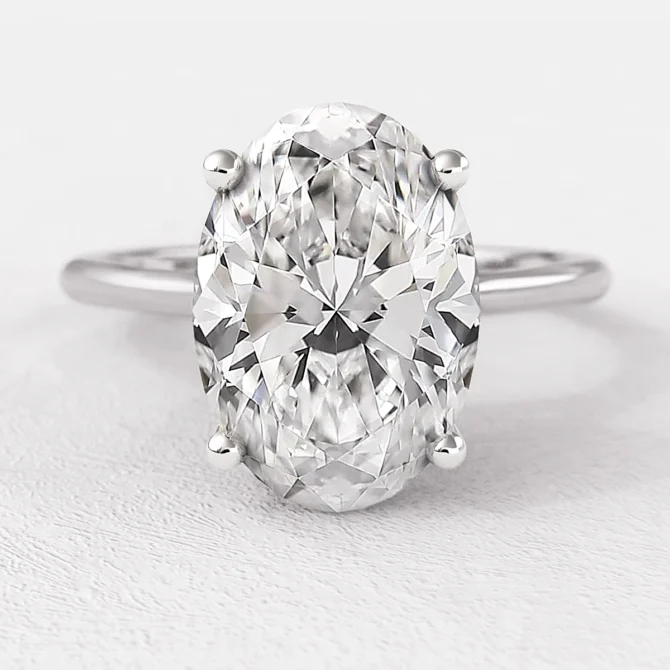 2.0ct Oval Cut Solitaire Diamond Engagement Ring White Gold SR1016 Made in Dublin, Ireland
