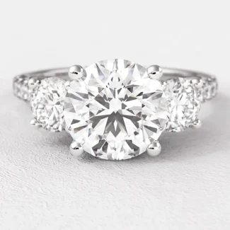 2.10ct Round Cut Trilogy Diamond Engagement Ring White Gold TR1057